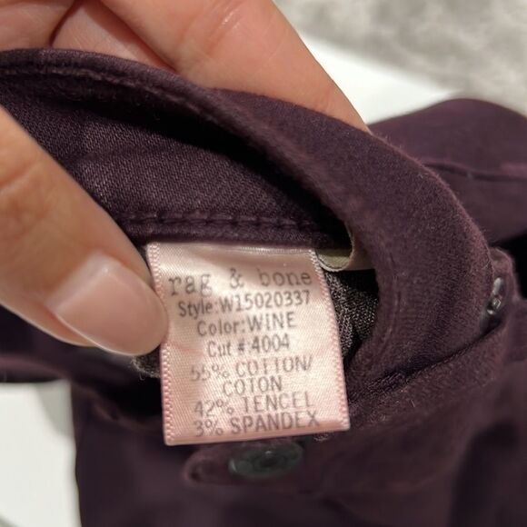 Rag&Bone the skinny Jean in distressed wine s 26 - Picture 11 of 12